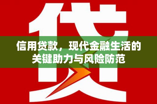 后壁信用贷款，现代金融生活的关键助力与风险防范