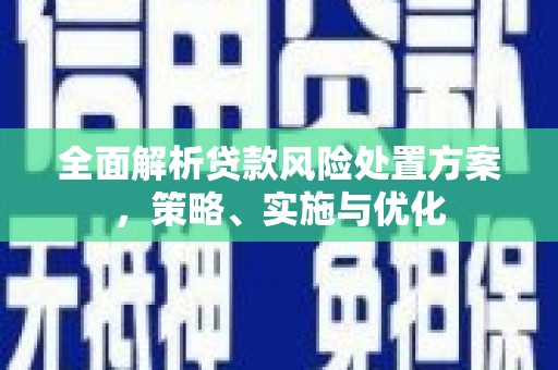后壁全面解析贷款风险处置方案，策略、实施与优化