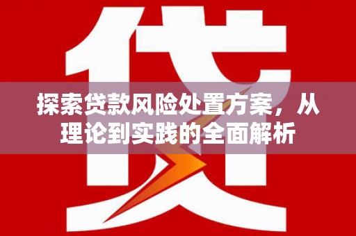 后壁探索贷款风险处置方案，从理论到实践的全面解析