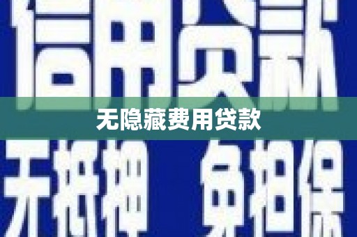 后壁无隐藏费用贷款