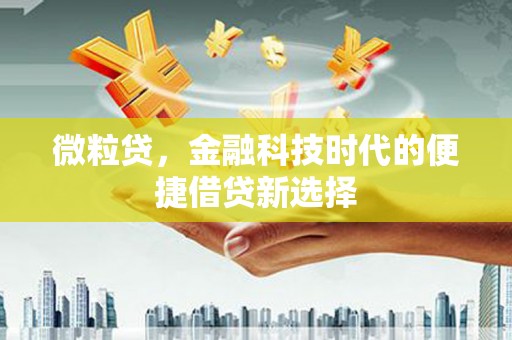 后壁微粒贷，金融科技时代的便捷借贷新选择