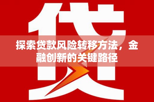 后壁探索贷款风险转移方法，金融创新的关键路径